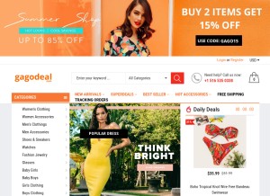 How gagodeal.com looks like on a tablet such as an iPad.