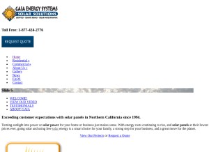 How gaiaenergysystems.com looks like on a tablet such as an iPad.
