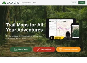 How gaiagps.com looks like on a tablet such as an iPad.