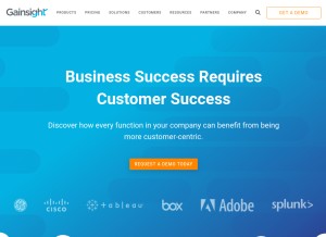 How gainsight.com looks like on a tablet such as an iPad.