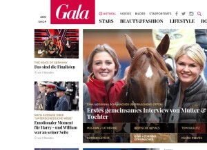 How gala.de looks like on a tablet such as an iPad.