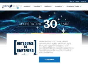 How galaxe.com looks like on a tablet such as an iPad.