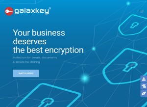 How galaxkey.com looks like on a tablet such as an iPad.