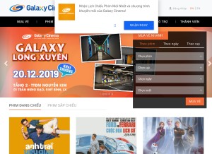 How galaxycine.vn looks like on a tablet such as an iPad.