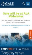 How gale.com looks like on a mobile device such as an iPhone.