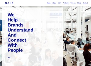 How galepartners.com looks like on a tablet such as an iPad.