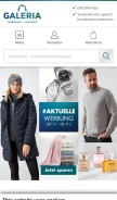 How galeria.de looks like on a mobile device such as an iPhone.