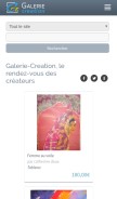 How galerie-creation.com looks like on a mobile device such as an iPhone.