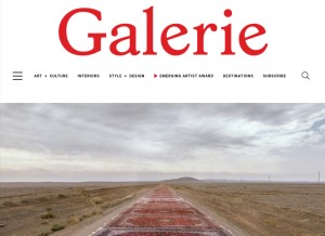 How galeriemagazine.com looks like on a tablet such as an iPad.
