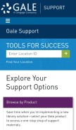 How galesupport.com looks like on a mobile device such as an iPhone.