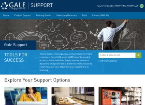 How galesupport.com looks like on a tablet such as an iPad.