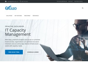 How galileosuite.com looks like on a tablet such as an iPad.