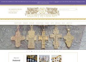 How gallerybyzantium.com looks like on a tablet such as an iPad.