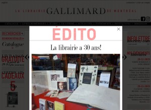 How gallimardmontreal.com looks like on a tablet such as an iPad.
