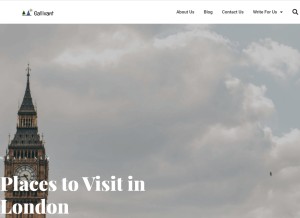 How gallivant.co.in looks like on a tablet such as an iPad.