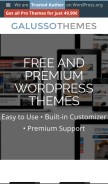 How galussothemes.com looks like on a mobile device such as an iPhone.