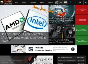 How game-debate.com looks like on a tablet such as an iPad.