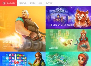 How game-insight.com looks like on a tablet such as an iPad.