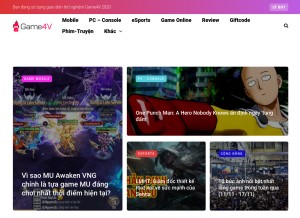 How game4v.com looks like on a tablet such as an iPad.