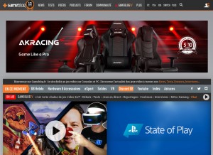 How gameblog.fr looks like on a tablet such as an iPad.