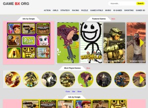 How gamebx.org looks like on a tablet such as an iPad.