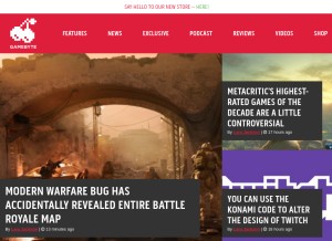 How gamebyte.com looks like on a tablet such as an iPad.