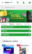 How gamecash.fr looks like on a mobile device such as an iPhone.