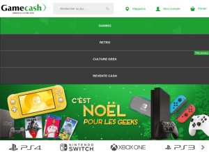 How gamecash.fr looks like on a tablet such as an iPad.