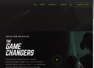 How gamechangersmovie.com looks like on a tablet such as an iPad.
