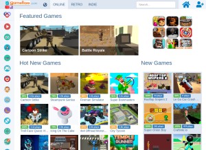 How gameflare.com looks like on a tablet such as an iPad.