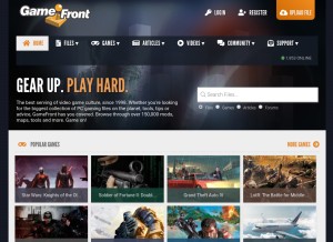 How gamefront.com looks like on a tablet such as an iPad.