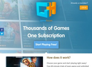 How gamehouse.com looks like on a tablet such as an iPad.