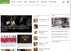 How gamehub.vn looks like on a tablet such as an iPad.