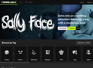 How gamejolt.com looks like on a tablet such as an iPad.