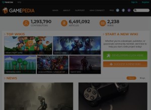 How gamepedia.com looks like on a tablet such as an iPad.