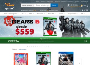 How gameplanet.com looks like on a tablet such as an iPad.