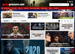 How gamepressure.com looks like on a tablet such as an iPad.
