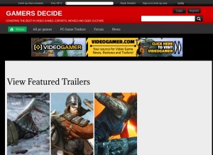 How gamersdecide.com looks like on a tablet such as an iPad.