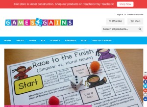 How games4gains.com looks like on a tablet such as an iPad.