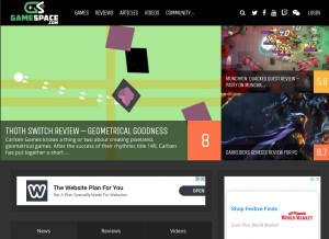How gamespace.com looks like on a tablet such as an iPad.