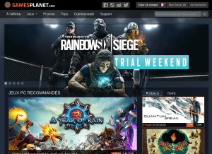 How gamesplanet.com looks like on a tablet such as an iPad.