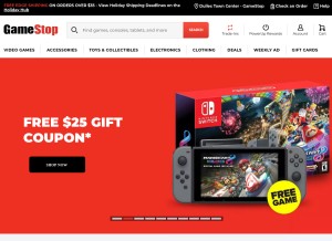 How gamestop.com looks like on a tablet such as an iPad.