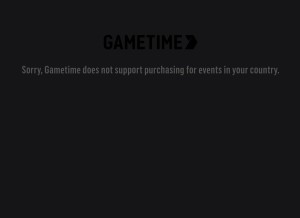 How gametime.co looks like on a tablet such as an iPad.
