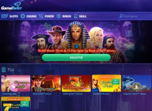 How gametwist.com looks like on a tablet such as an iPad.