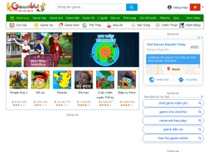 How gamevui.vn looks like on a tablet such as an iPad.