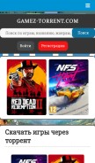 How gamez-torrent.com looks like on a mobile device such as an iPhone.