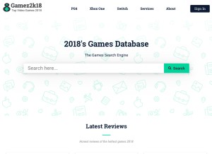 How gamez2k18.com looks like on a tablet such as an iPad.