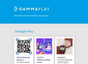 How gammaplay.com looks like on a tablet such as an iPad.