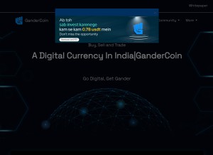 How gandercoin.com looks like on a tablet such as an iPad.