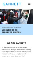 How gannett.com looks like on a mobile device such as an iPhone.